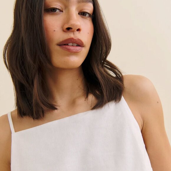Reformation Kerri Linen Top White Small - Picture 4 of 7